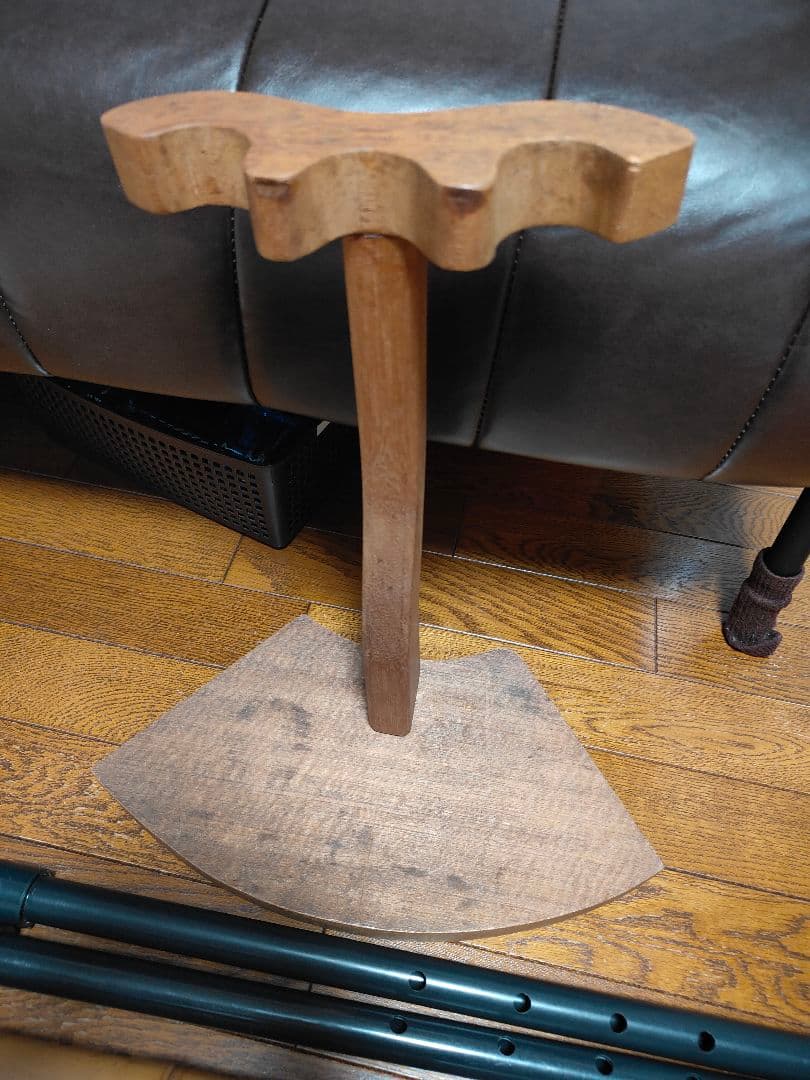 和 尺八 竹製 銘有 楽器 縦笛 木製台座 オブジェ 虚無僧