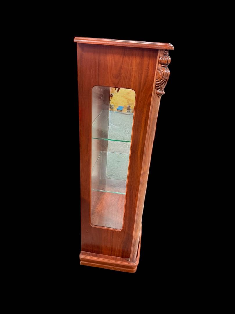 【象嵌】アンティーク ガラスキャビネット 飾り棚 イタリア ヴィンテージ レア