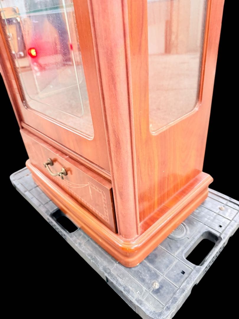 【象嵌】アンティーク ガラスキャビネット 飾り棚 イタリア ヴィンテージ レア