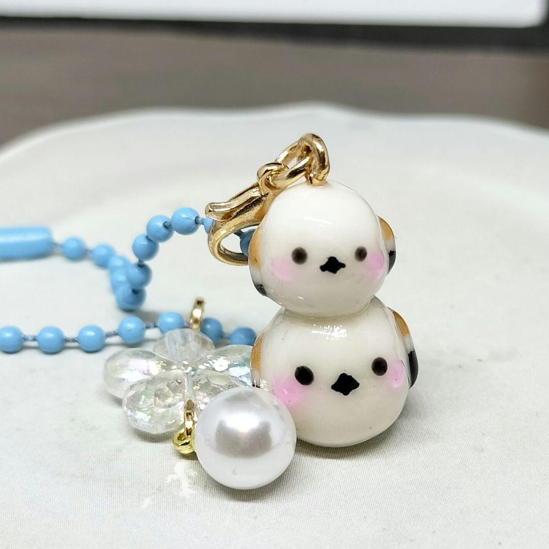 親子シマエナガ　ストラップ