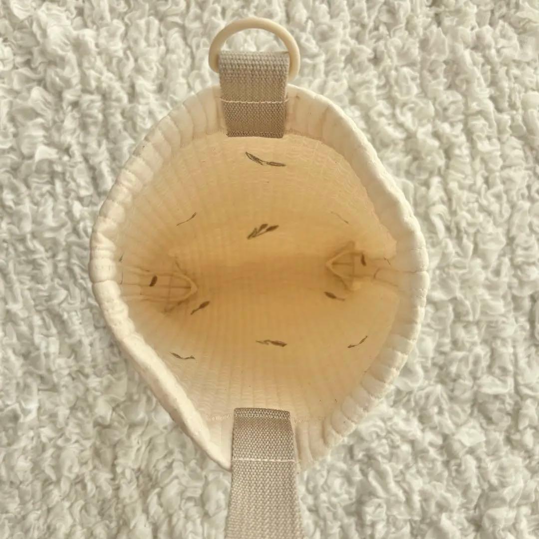 ヌビバッグ◎チューリップ刺繍　アイボリー　レッスンバッグ　シューズケース　入園