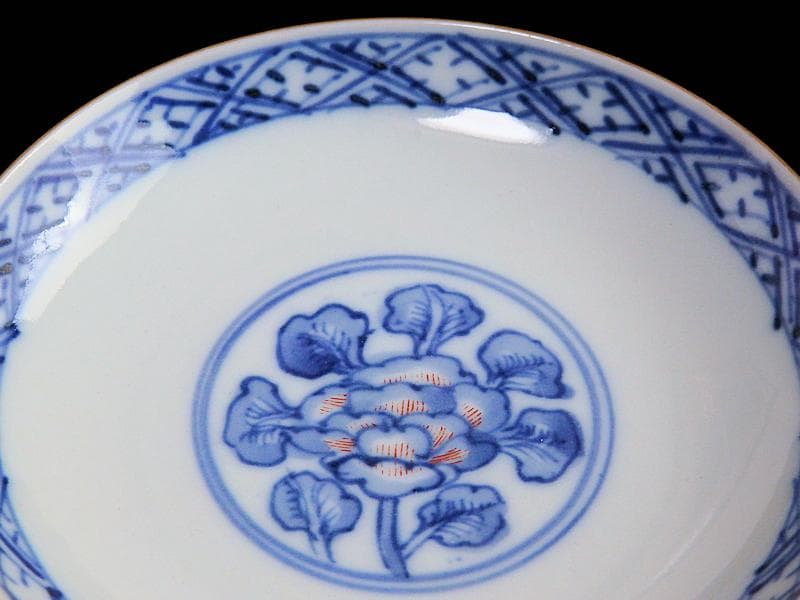 大聖寺伊万里　金襴手　花の図　大振蓋茶碗　E36AS-CPc