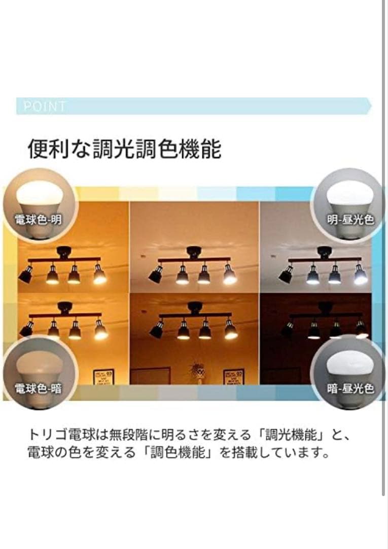TOLIGO(トリゴ)調光調色スマートLED電球　E17 4個セット　新品未使用