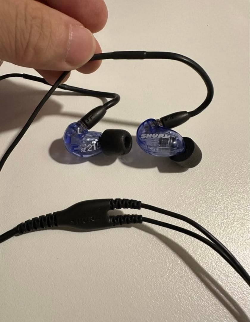 SHURE SE215 クリアパープルリケーブル可能イヤホン