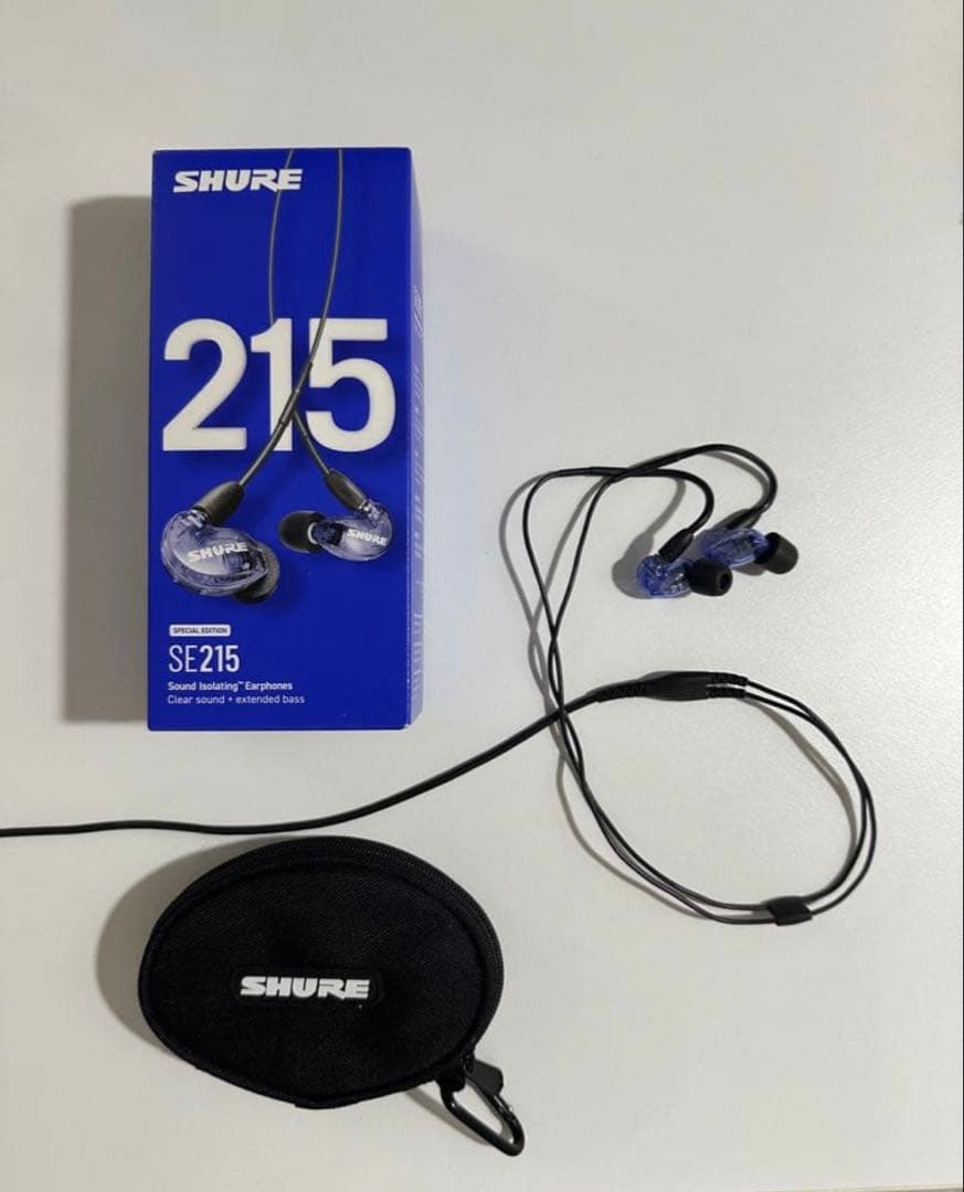 SHURE SE215 クリアパープルリケーブル可能イヤホン