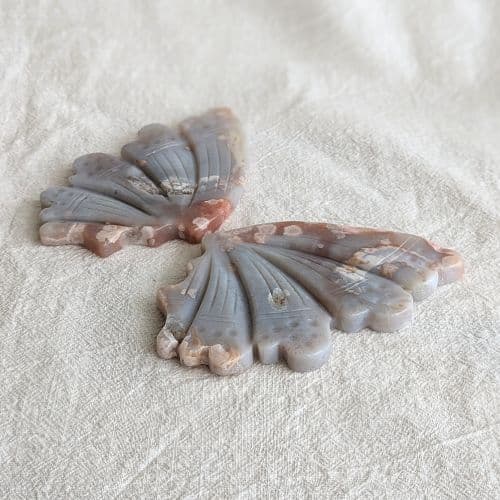 ✧ブルー＆ピンク桜瑪瑙 バタフライス タンド付✧