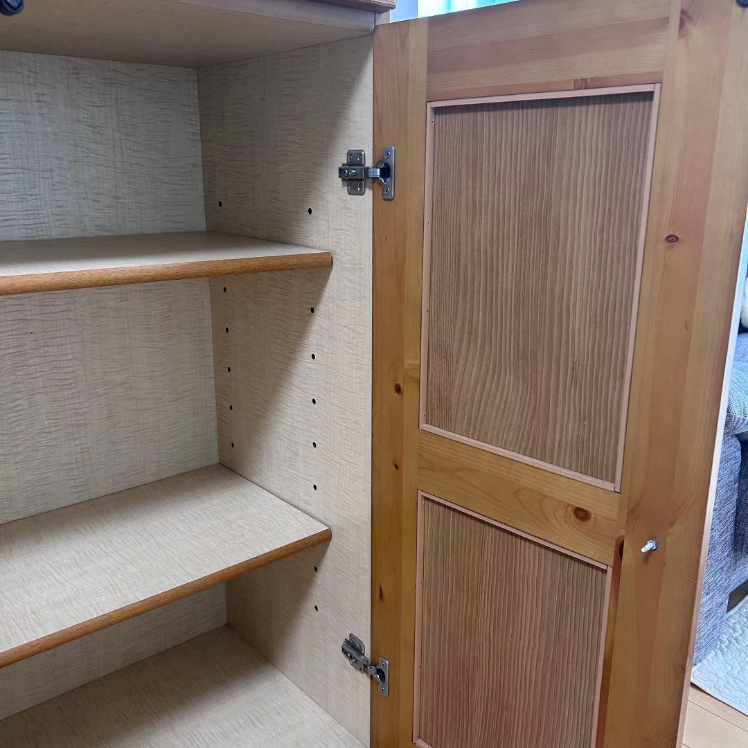 カントリー家具　LEGNATEC サイドボード　食器棚　パイン無垢材　キッチン