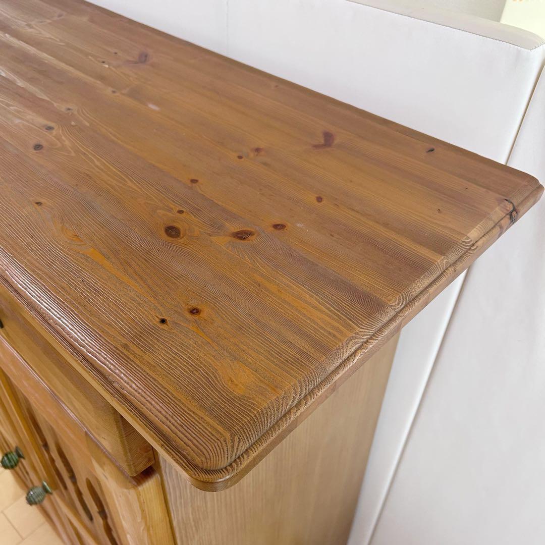 カントリー家具　LEGNATEC サイドボード　食器棚　パイン無垢材　キッチン