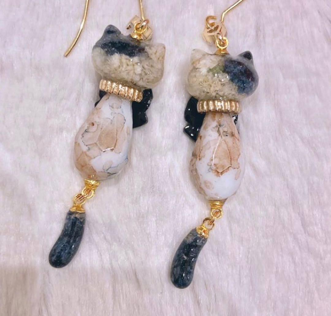 しっぽゆらゆら♡にゃんこピアス/イヤリング✩