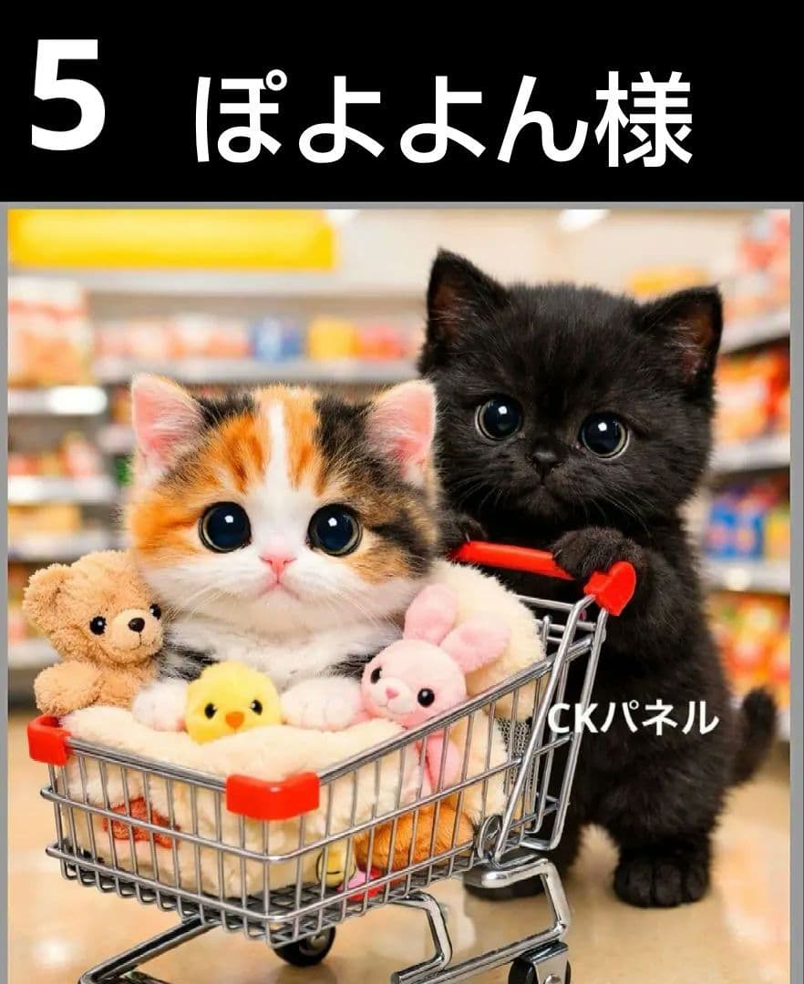 オーダーページ　ハンカチ　145 Shoppingねこ柄　ハンドメイド2/15