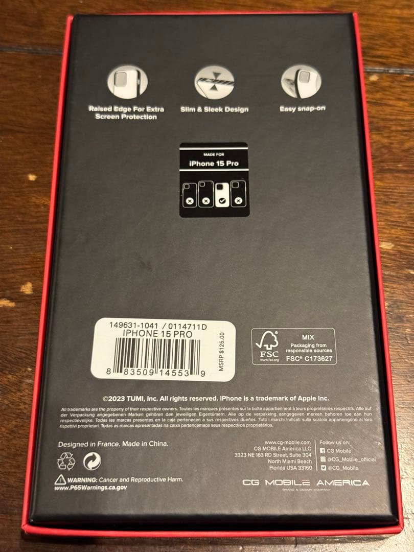 新品未使用 TUMI ブラック iPhone15 Pro ケース