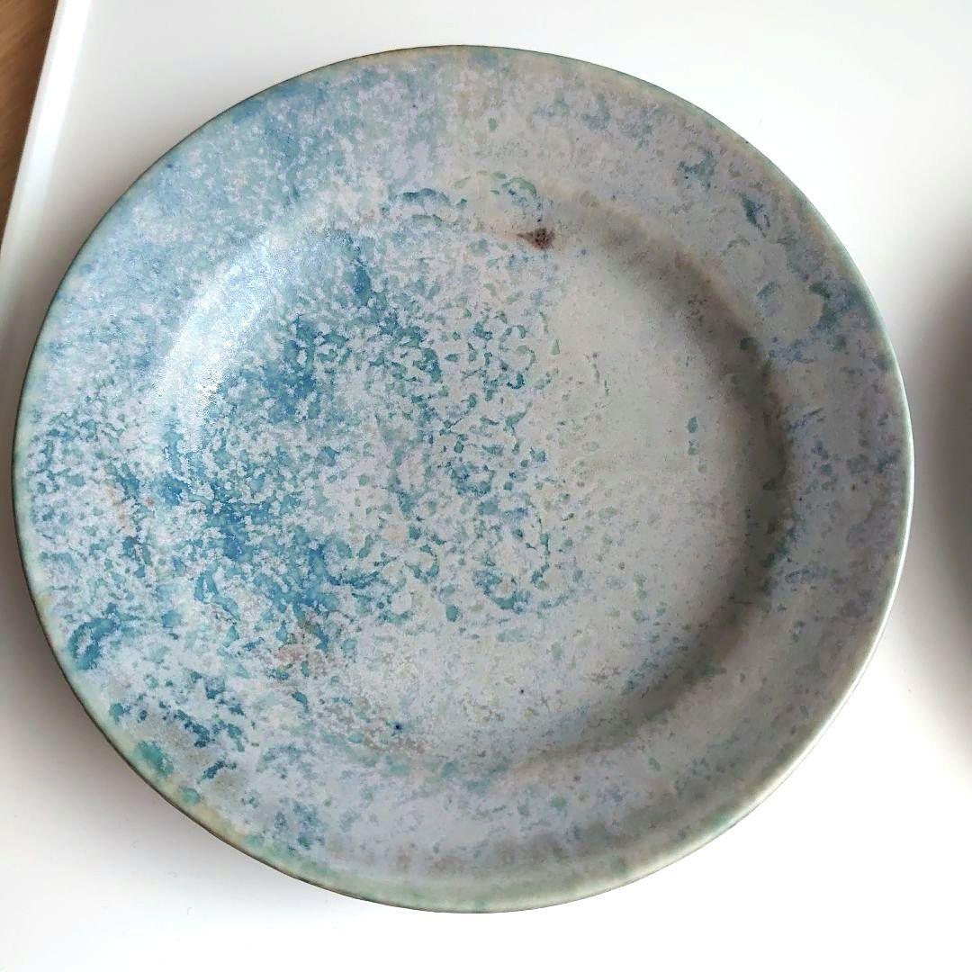結城彩　さん　リム浅皿　blue haze　 2枚セット