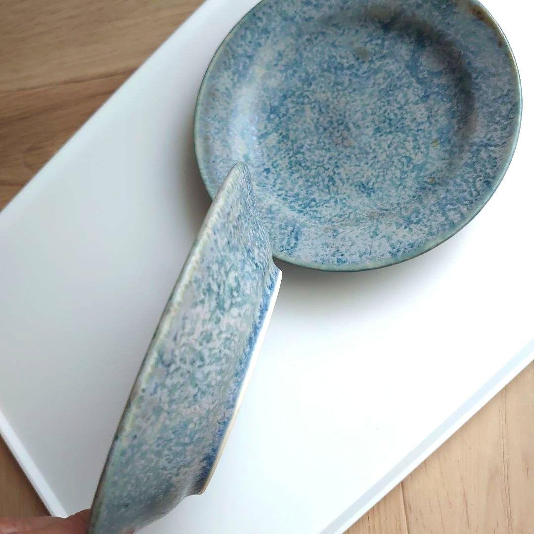 結城彩　さん　リム浅皿　blue haze　 2枚セット