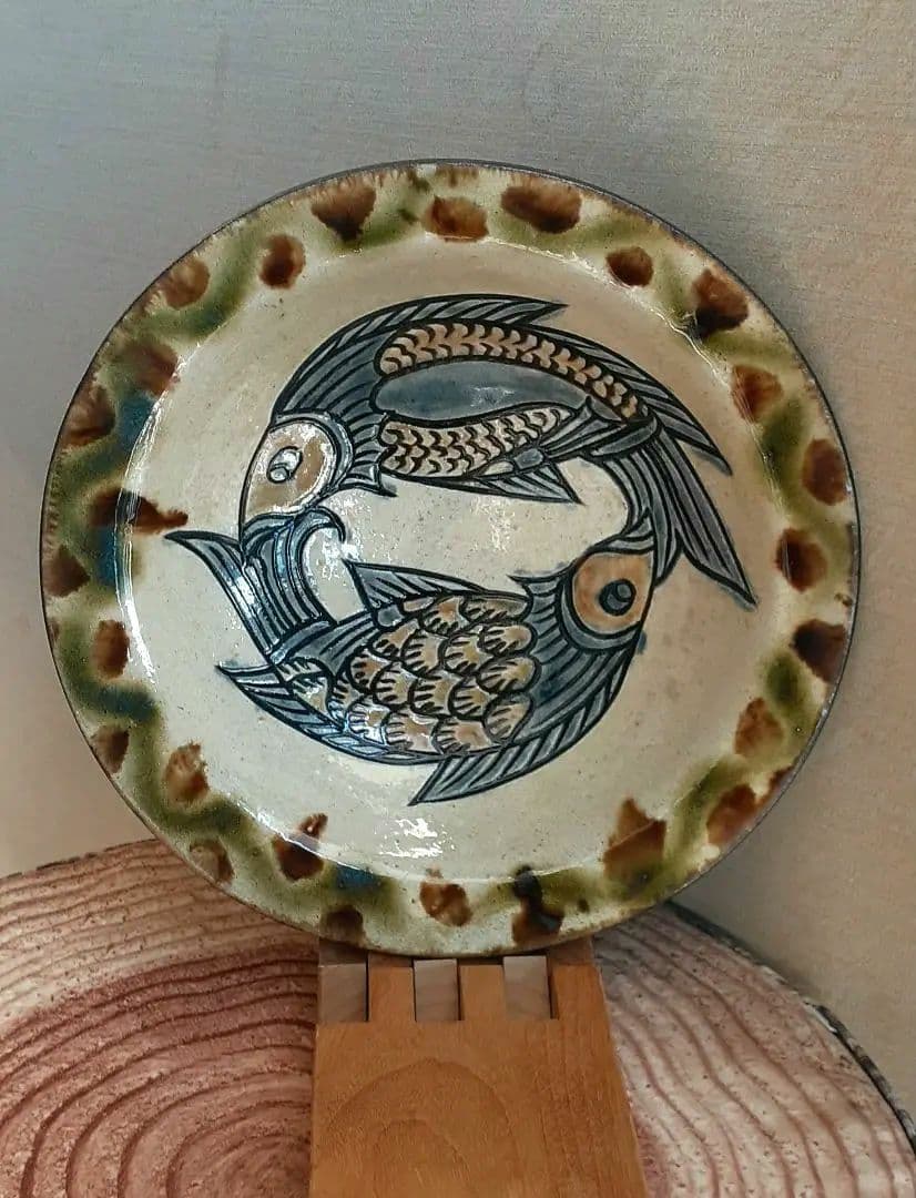 沖縄やちむん 金城一門  金城敏雄 8寸皿