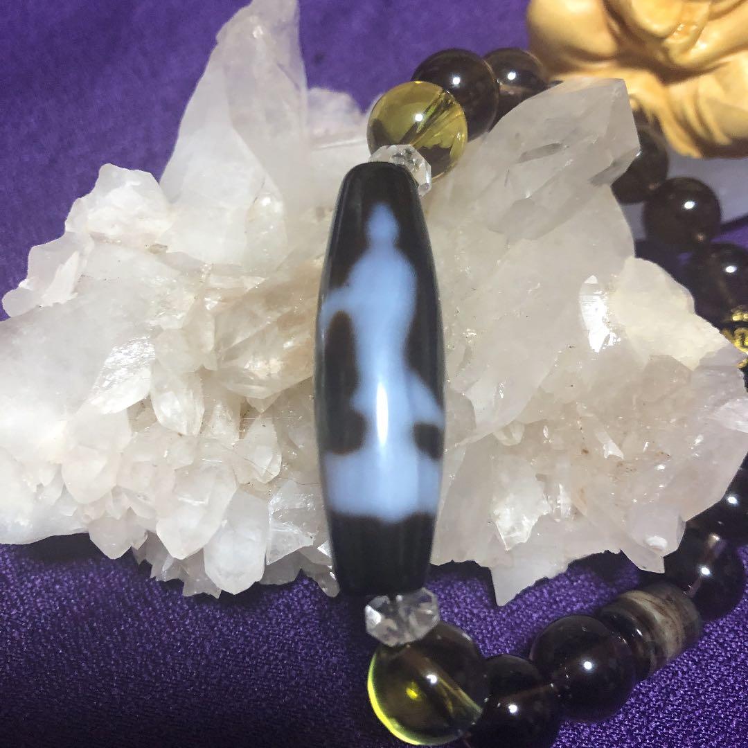 ✩天珠 ✩双面観音天珠スモーキークォーツブレスレット