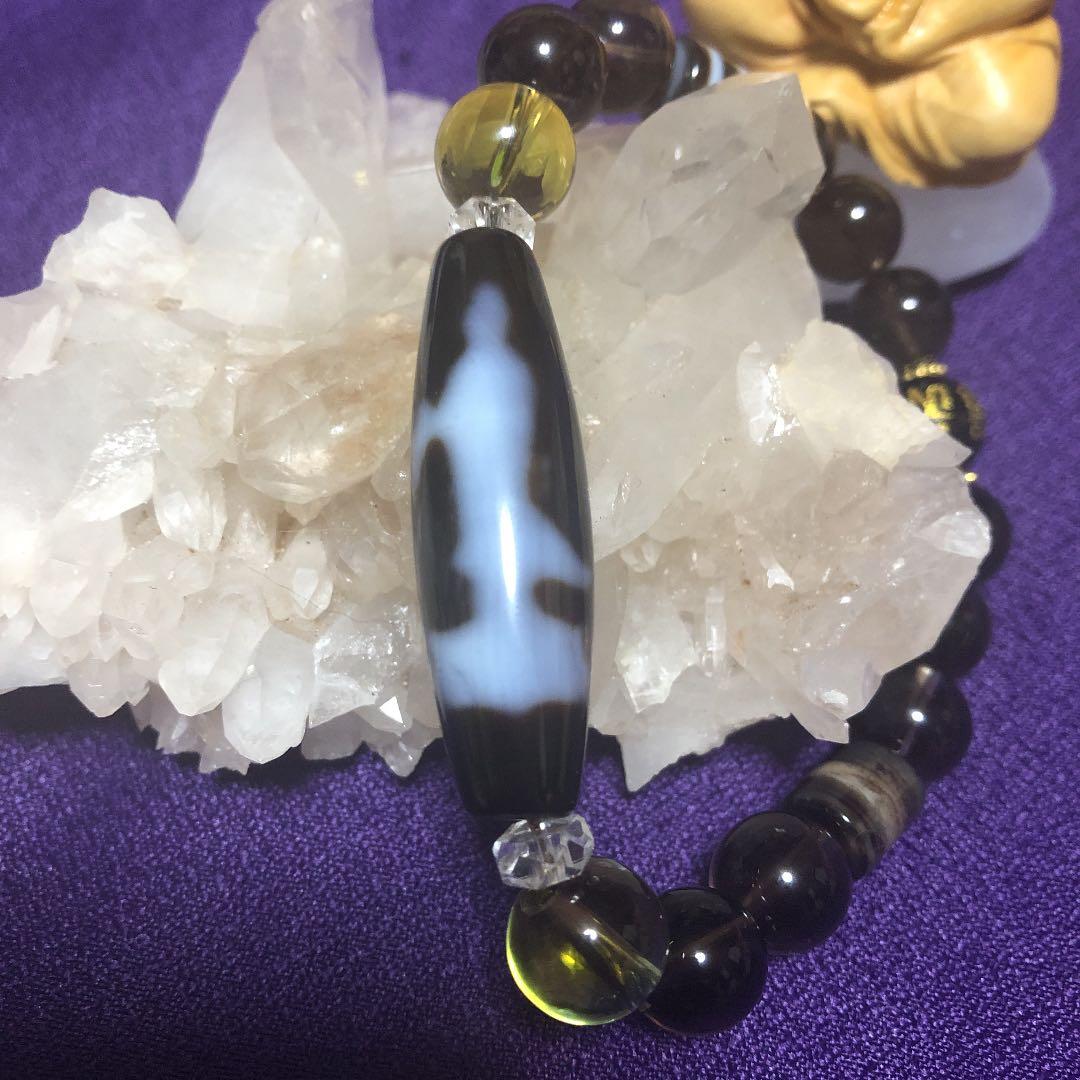 ✩天珠 ✩双面観音天珠スモーキークォーツブレスレット