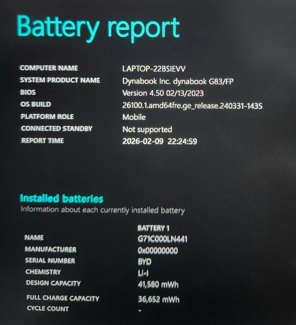 dynabook G83 第10世代Corei5 8GB 256GB IGZO