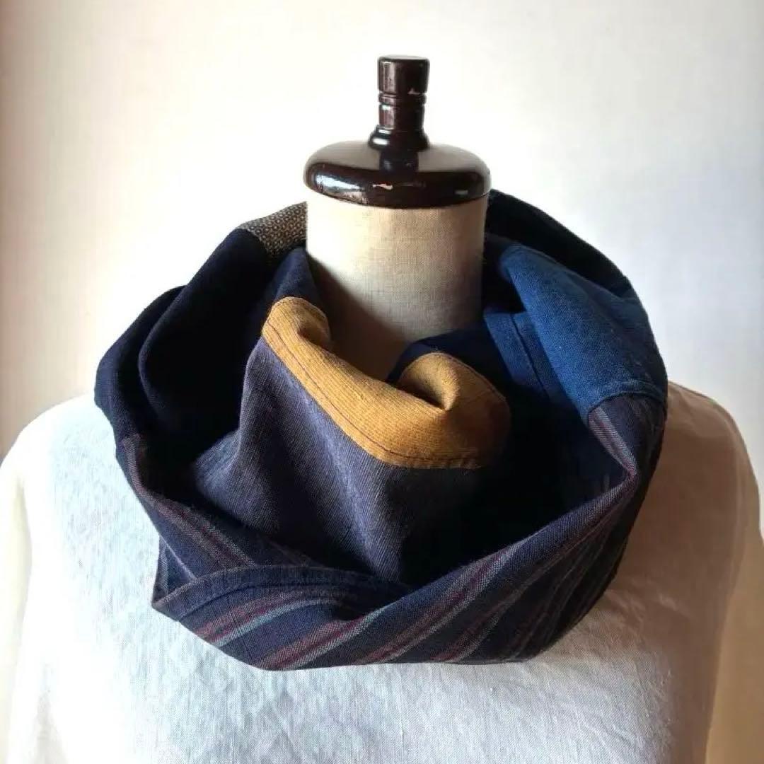 ハンドメイド　スヌード　ポジャギ風パッチワーク