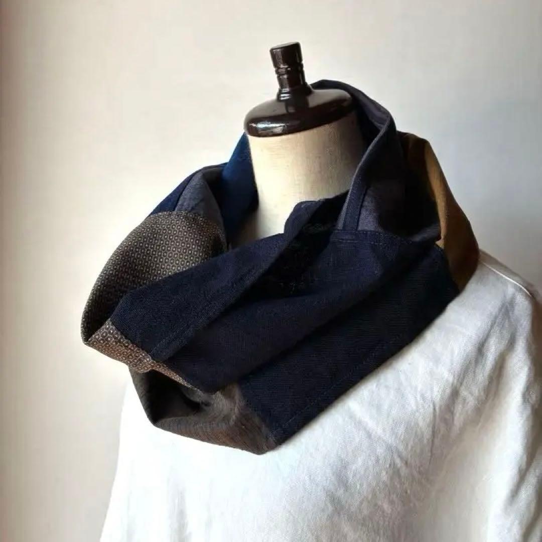 ハンドメイド　スヌード　ポジャギ風パッチワーク