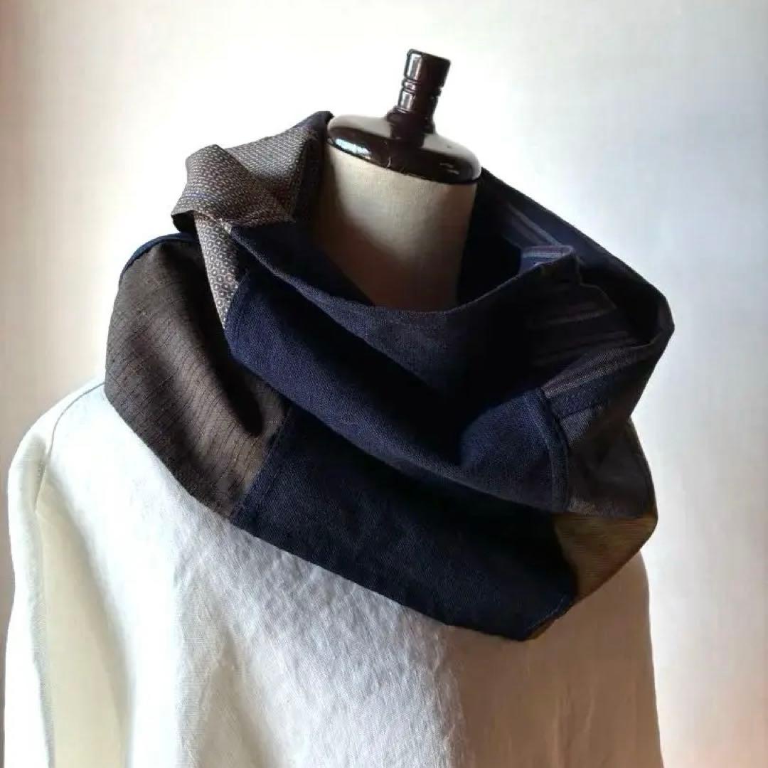 ハンドメイド　スヌード　ポジャギ風パッチワーク