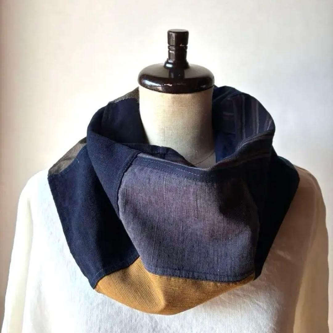 ハンドメイド　スヌード　ポジャギ風パッチワーク