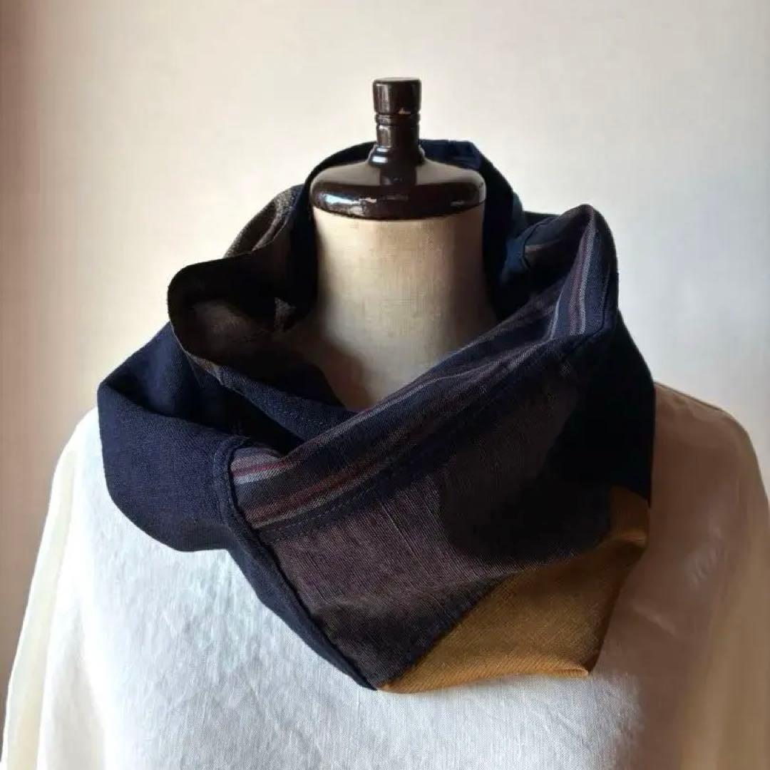 ハンドメイド　スヌード　ポジャギ風パッチワーク