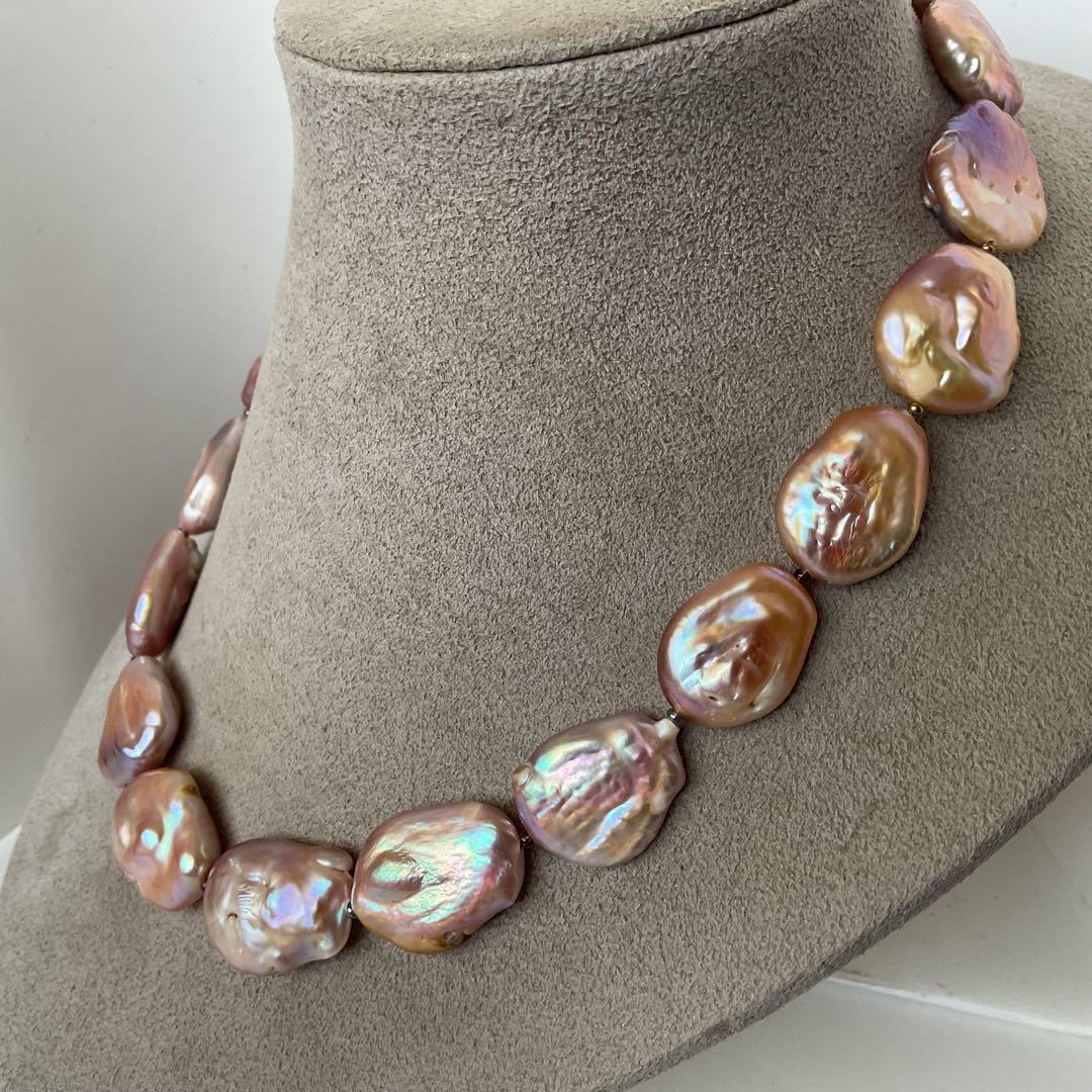 【シルバー★淡水本真珠★バロック★パールネックレス★ハンドメイド★ネックレス】