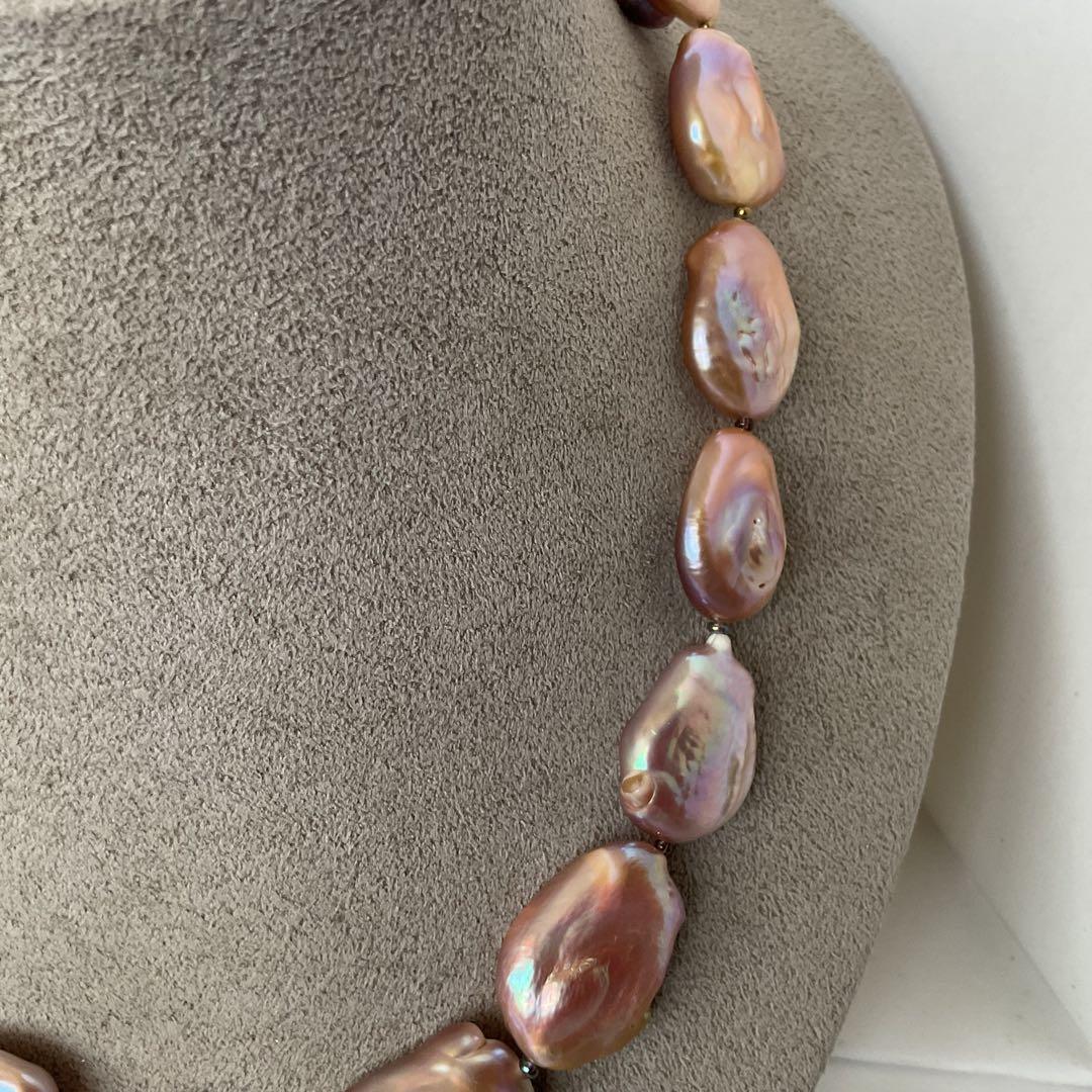 【シルバー★淡水本真珠★バロック★パールネックレス★ハンドメイド★ネックレス】