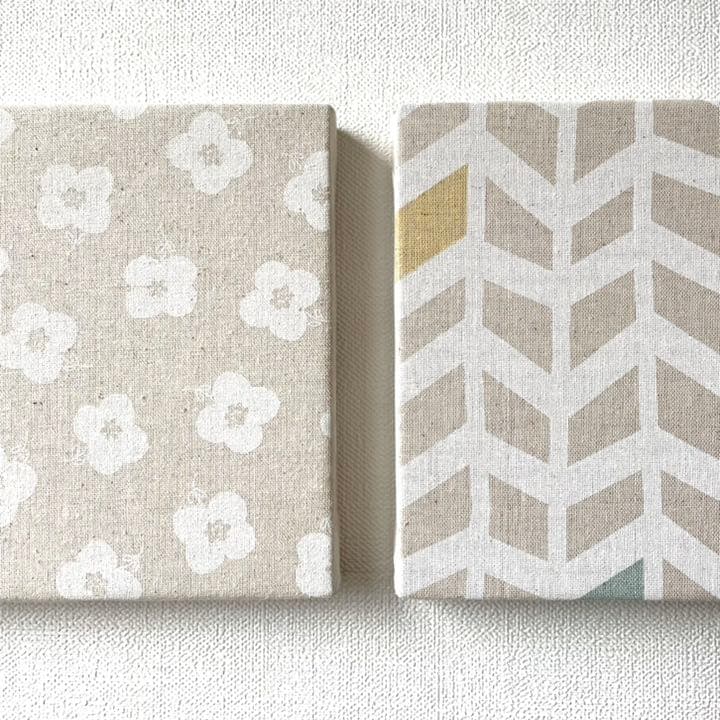 北欧 * ファブリックパネル　白いお花とヘリンボーン