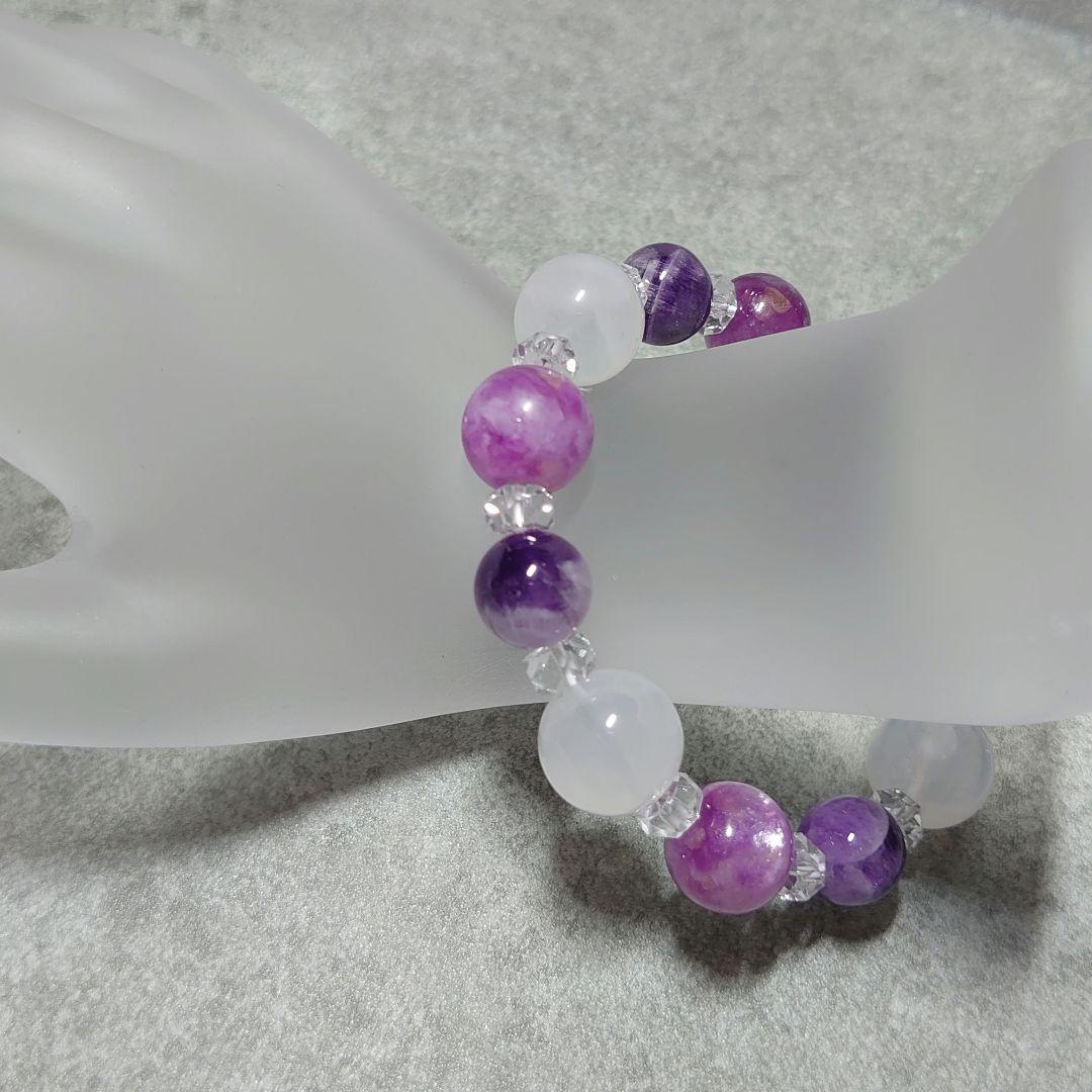 艶やかなレピドライトマイカが際立つ天然石ブレス　素敵な逸品