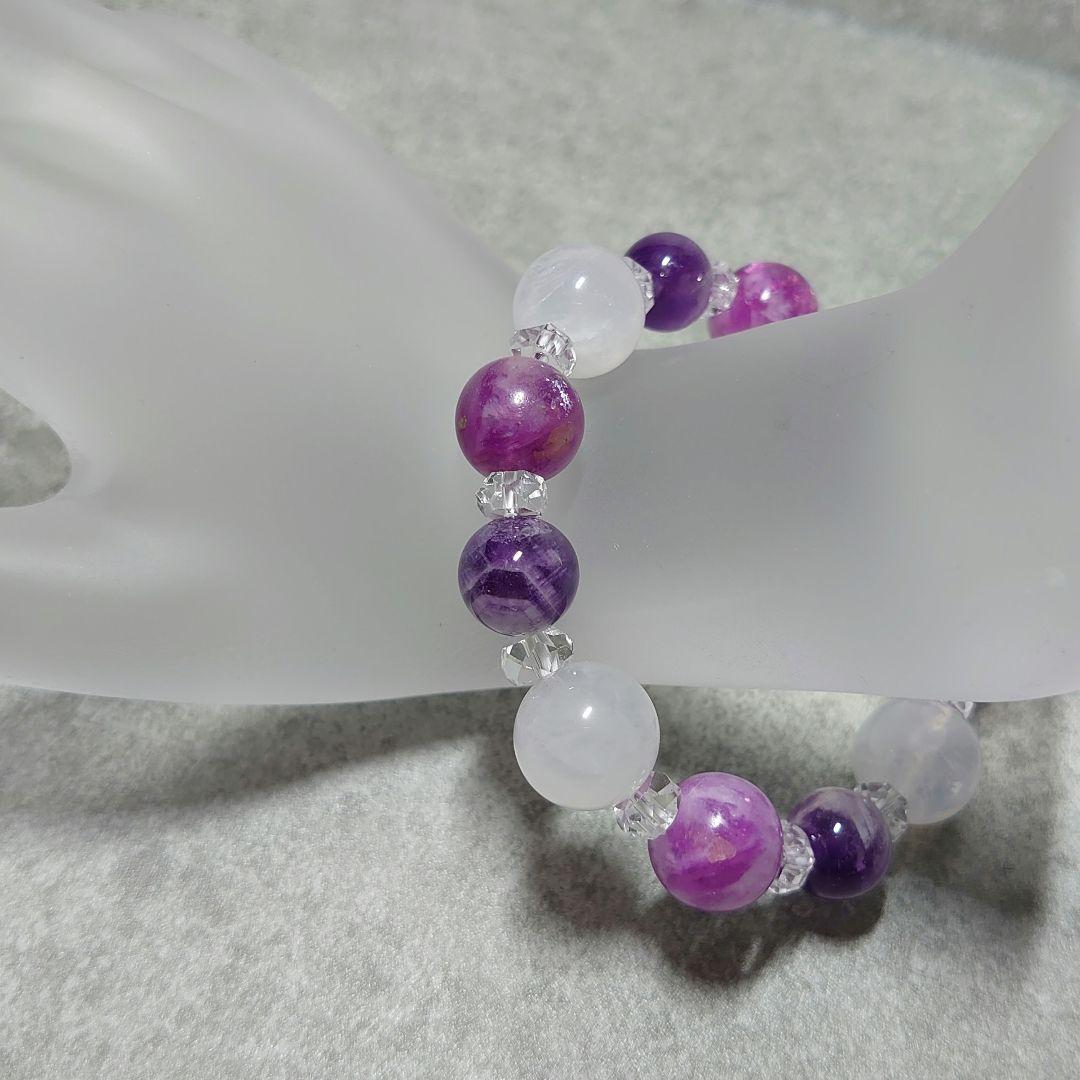 艶やかなレピドライトマイカが際立つ天然石ブレス　素敵な逸品