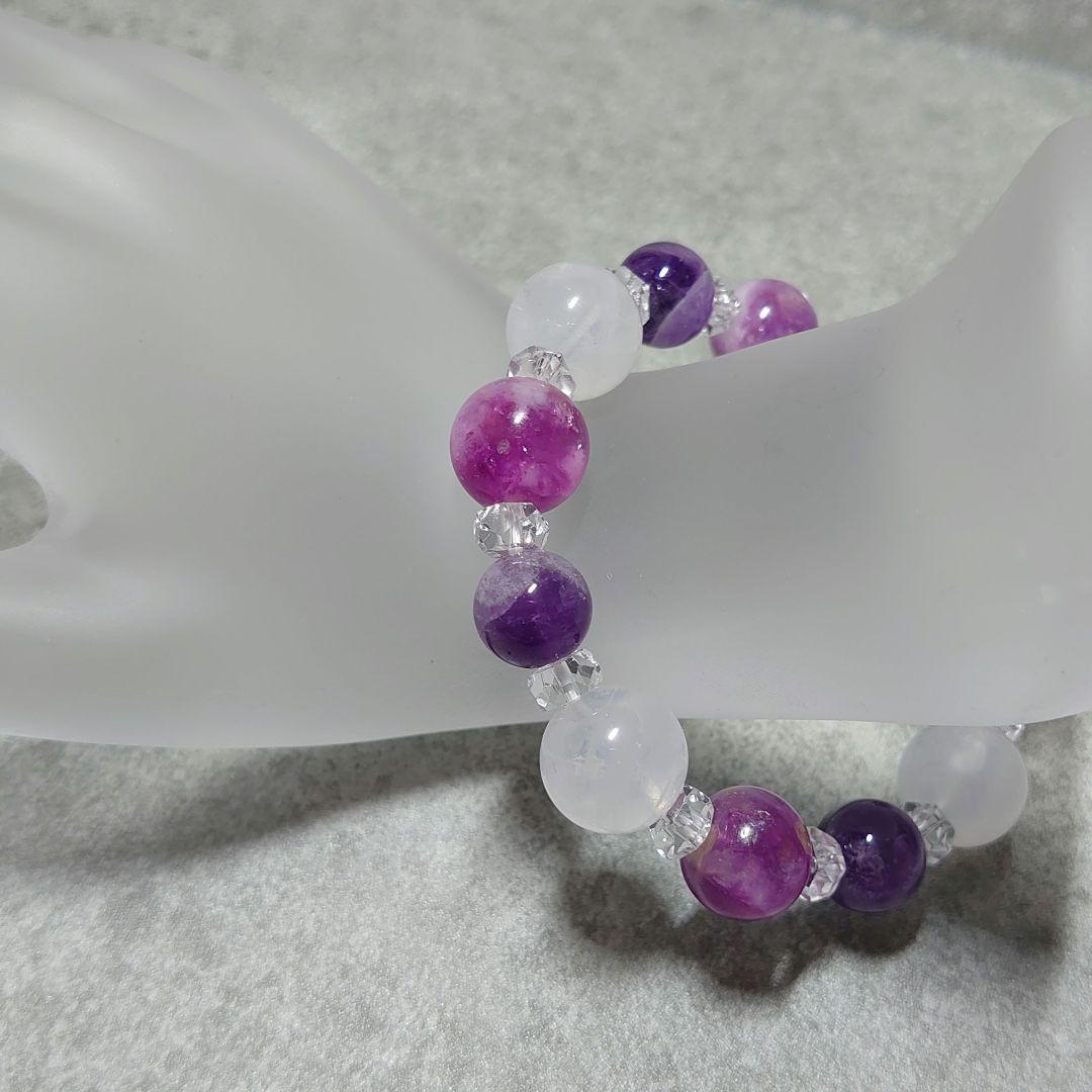 艶やかなレピドライトマイカが際立つ天然石ブレス　素敵な逸品