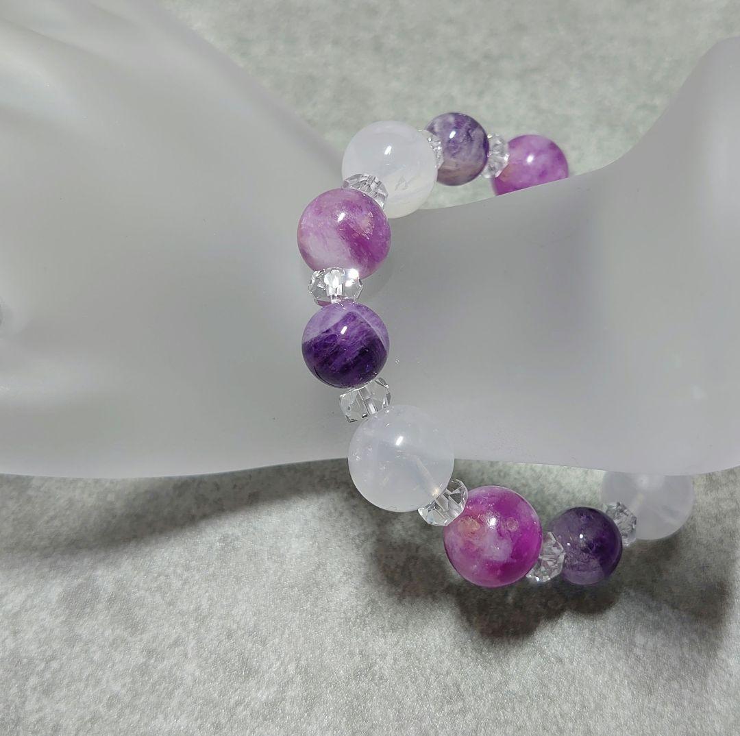 艶やかなレピドライトマイカが際立つ天然石ブレス　素敵な逸品