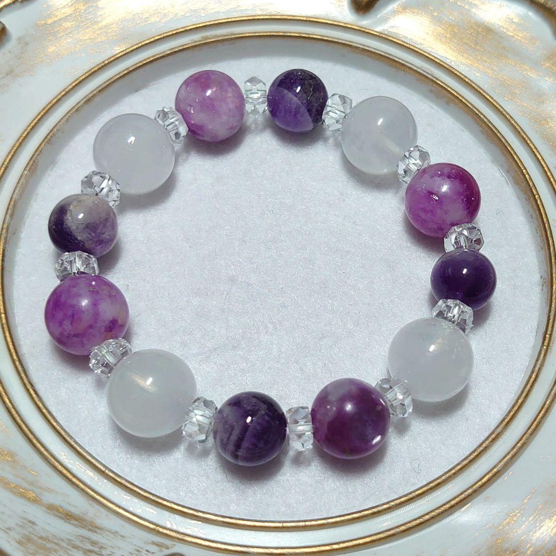 艶やかなレピドライトマイカが際立つ天然石ブレス　素敵な逸品