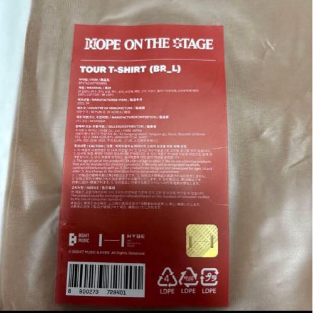 「タグ付新品」BTS HOPE ON THE STAGE TOUR TシャツL