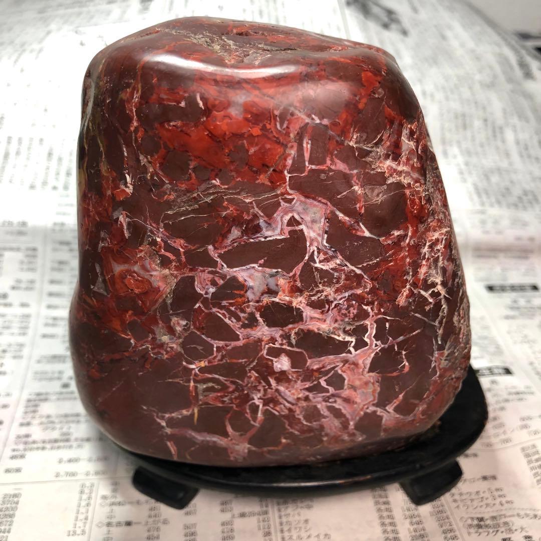 旧家蔵出　天然石　雞血石 肉厚　インテリア　宝物　時代物　開運へ　縁起物　置物