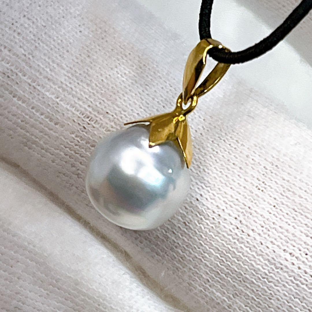 K18 白蝶真珠バロック　8.6mm ペンダントトップ　A002 ネックレス