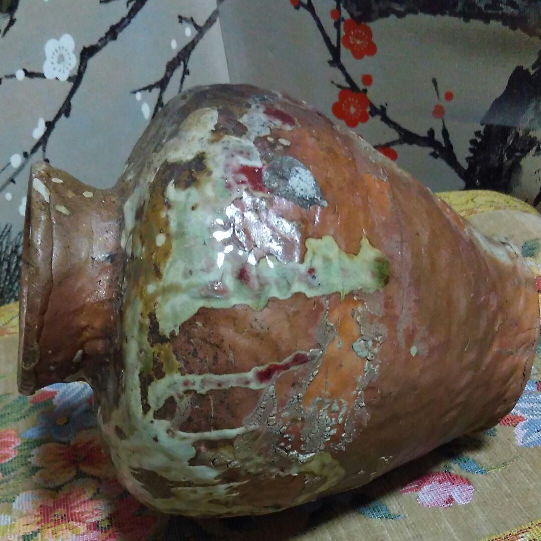 陶芸 古い壺 手びねり 陶印あり