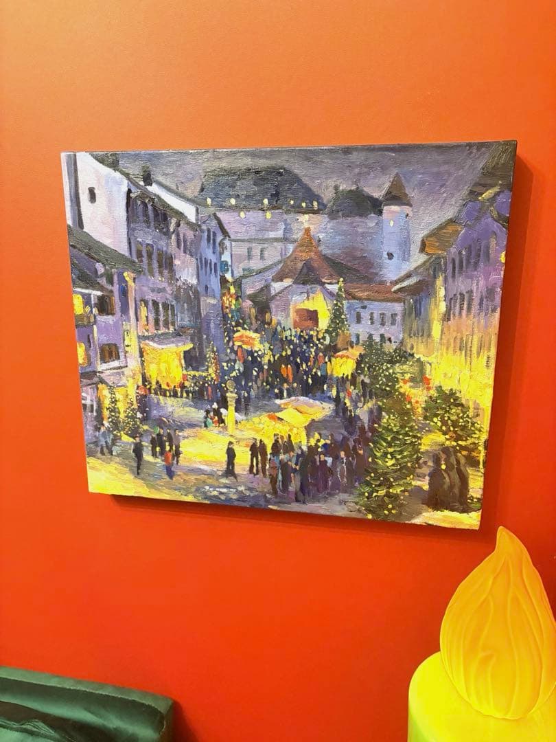 クリスマス風 夜景アート 絵画 インテリア キャンバス 北欧風