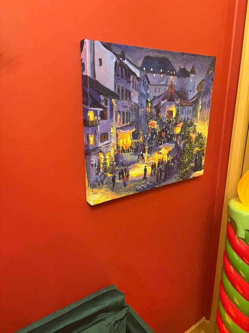 クリスマス風 夜景アート 絵画 インテリア キャンバス 北欧風