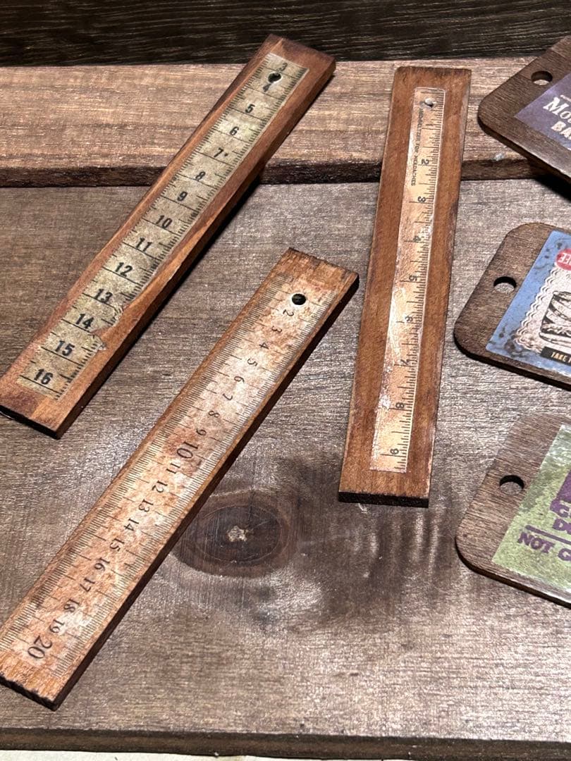 レトロウッドタグ　7枚　No.1013