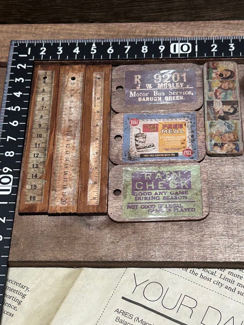 レトロウッドタグ　7枚　No.1013