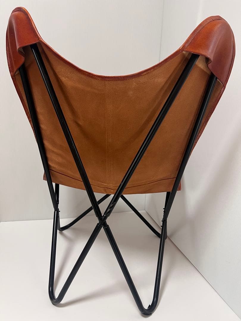 バタフライチェア リプロダクト 本革 キャメル レザー 北欧風 革製 インテリア