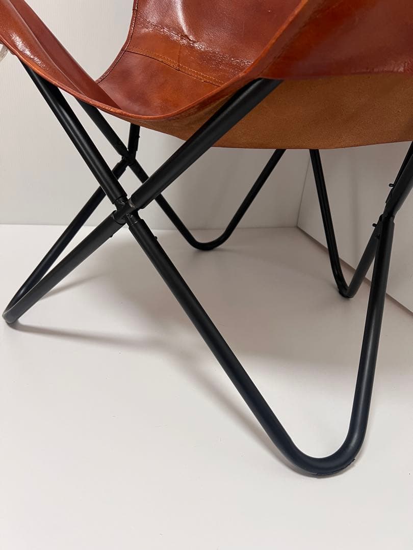 バタフライチェア リプロダクト 本革 キャメル レザー 北欧風 革製 インテリア