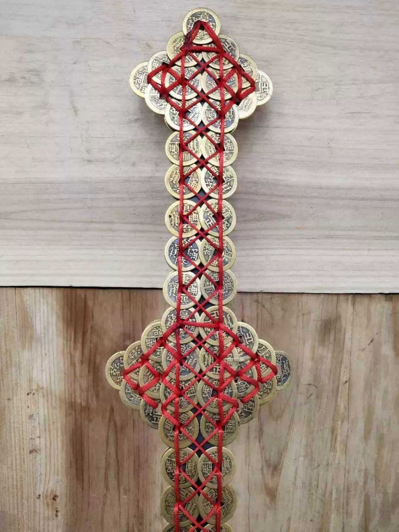 五帝銅銭剣、光を切り開いて魔よけして、純粋な黄銅