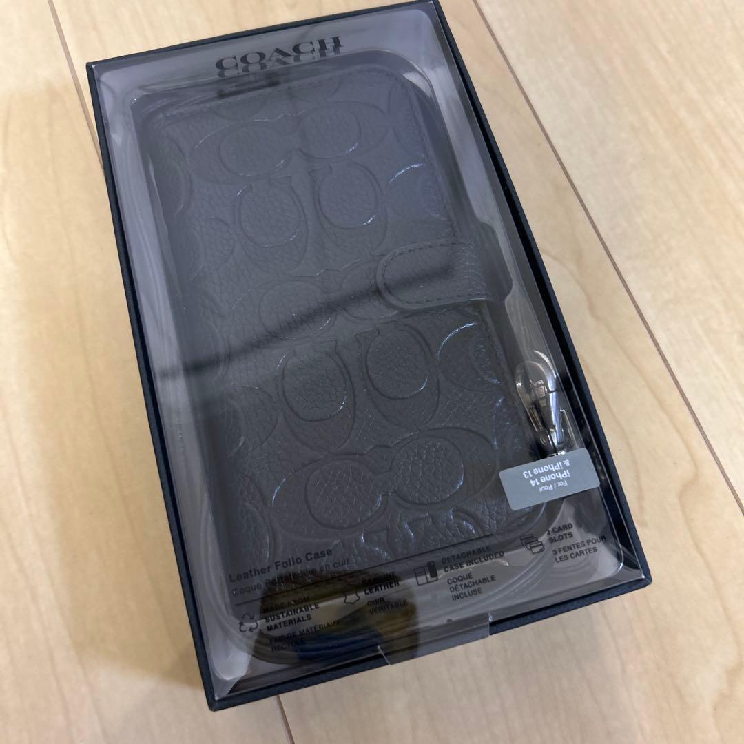 COACH 手帳型ケース 黒　iPhone14