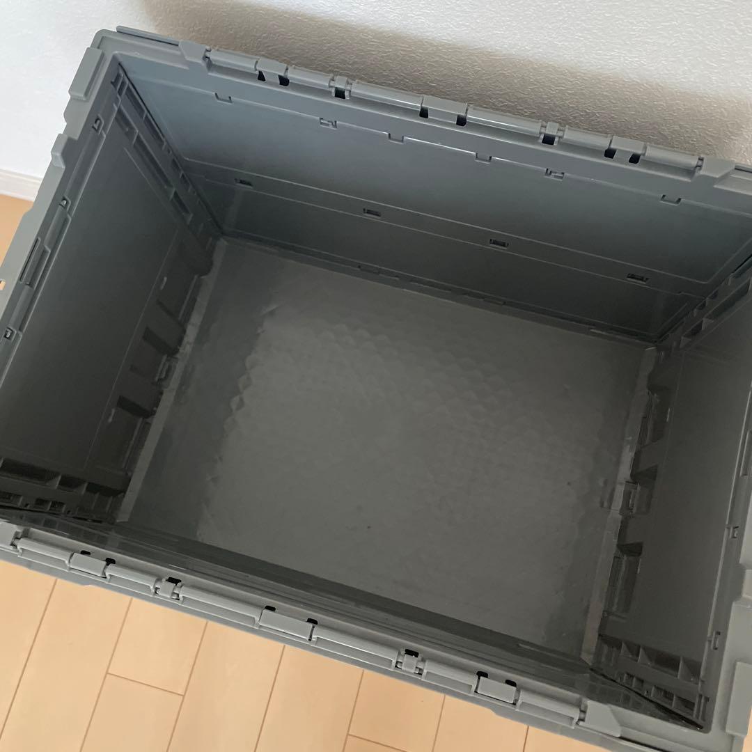 ☆トラスコ中山（TRUSCO） 薄型折りたたみコンテナ 収納 グレー50L