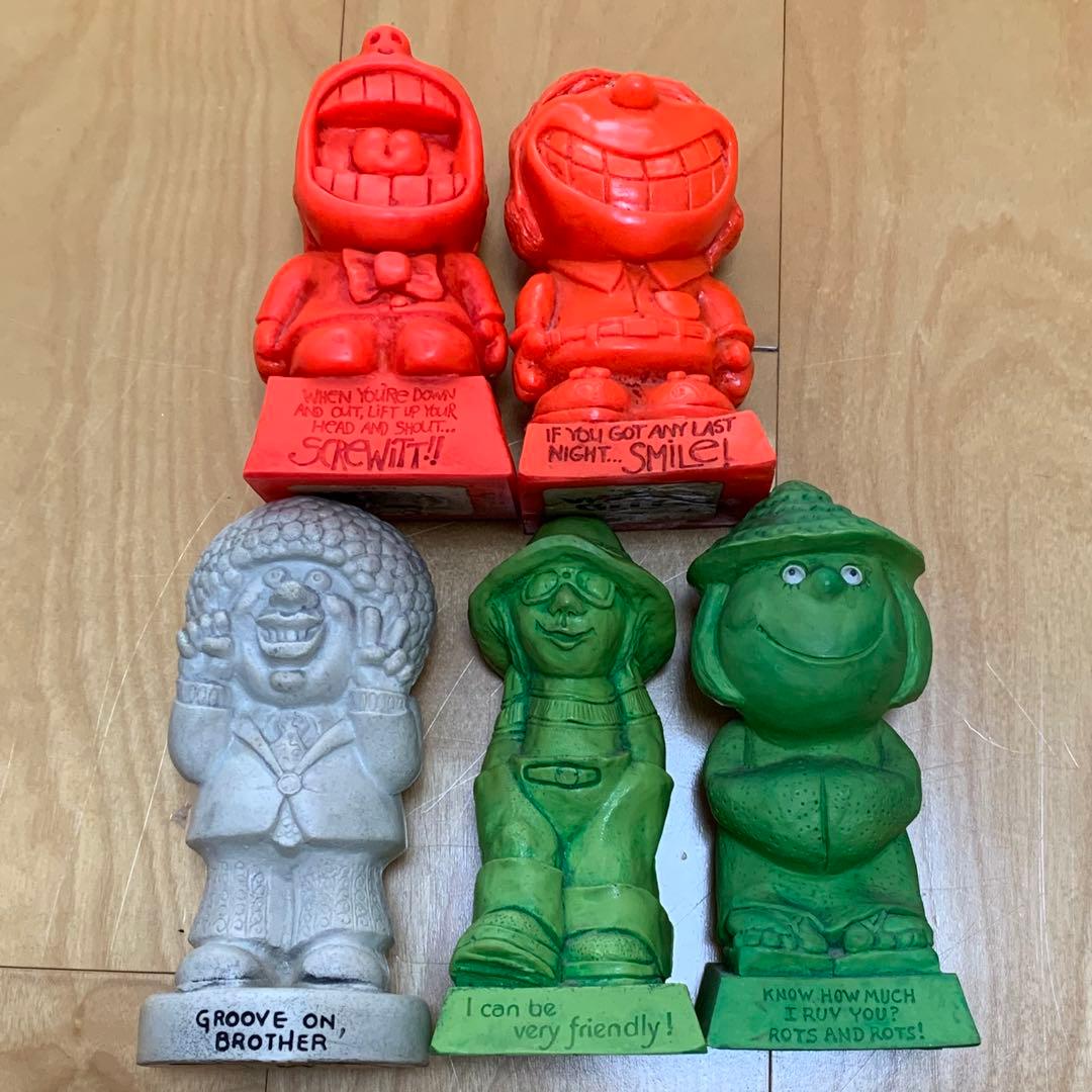 レア3 1970年代　ビンテージ　USA メッセージドール　スマイル　ピース