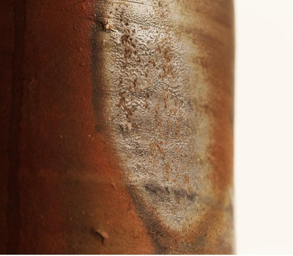 人間国宝　藤原啓　耳付窯変花入 　M197