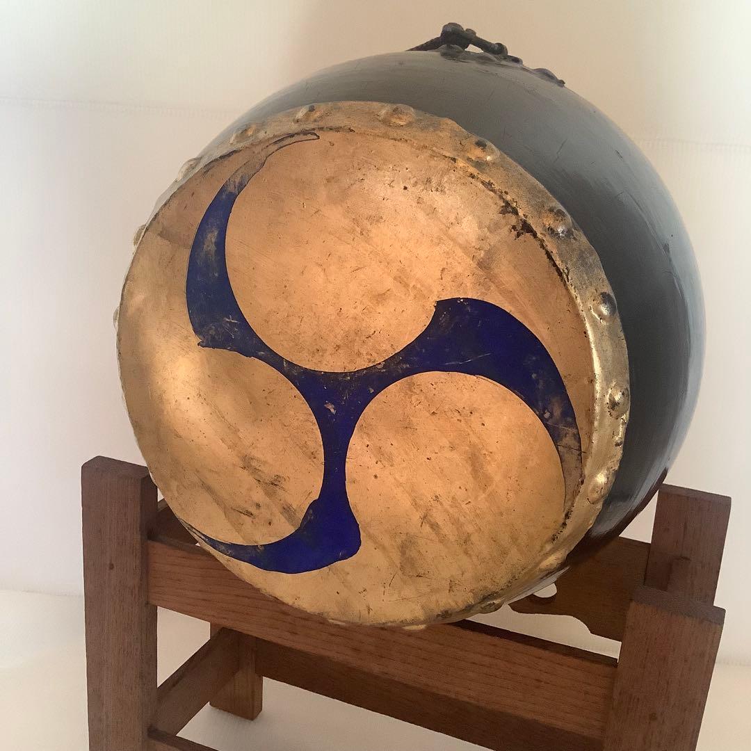 戦前♪大きな太鼓♪五月人形のお道具♪手描きの龍♪ 端午の節句♪ヤケ汚れ色落ち